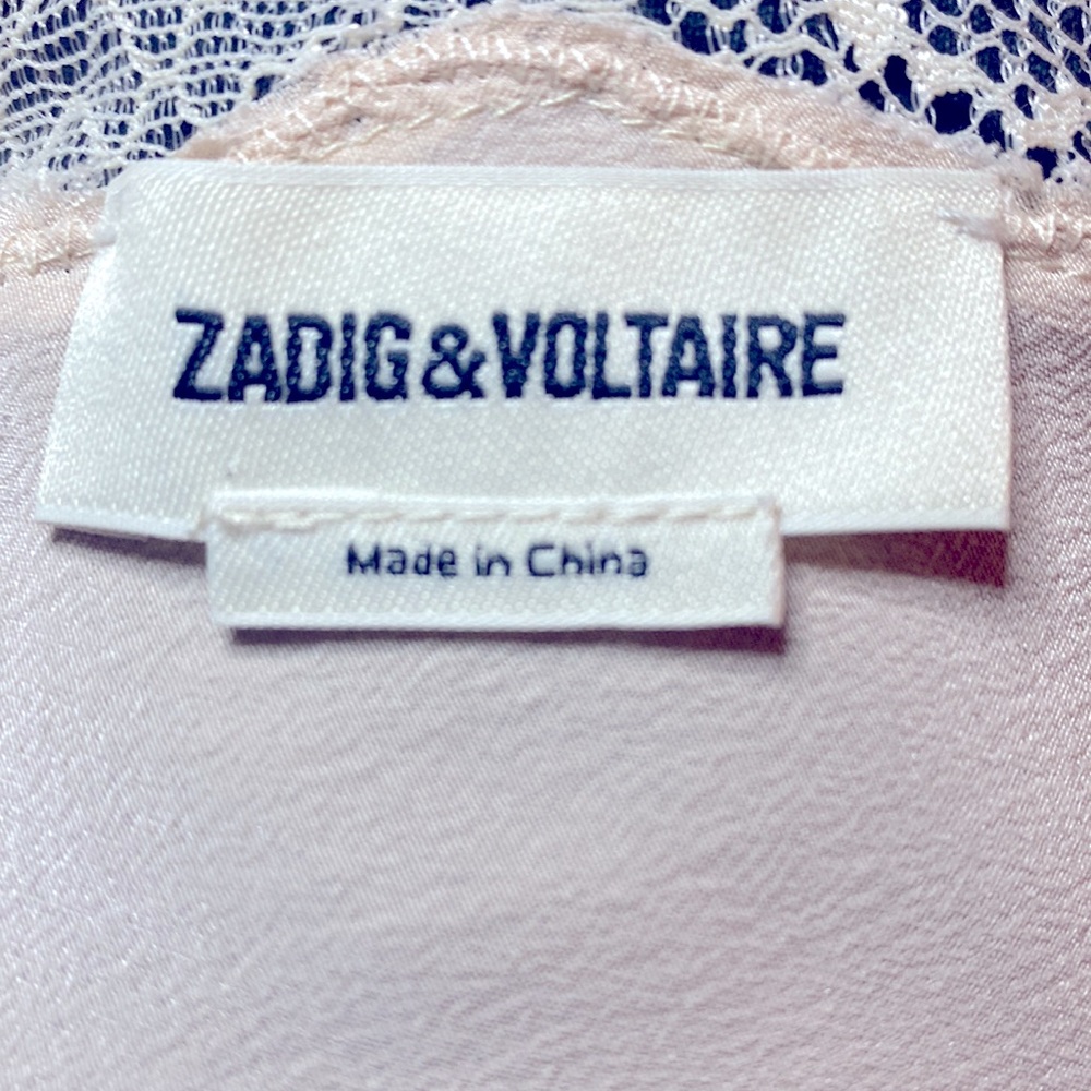 Zadig & Voltaire Trixy Patch Silk And Lace Sleeveless Top XS - Picture 3 of 4